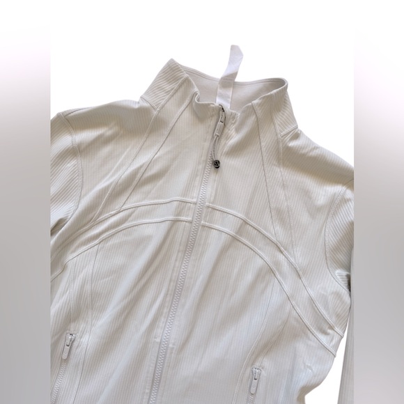 Lululemon Cropped Define Jacket zip up Ribbed Nulu Shine Off white 12 L - Picture 11 of 15